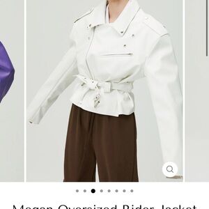 White Megan Oversized Rider Jacket
